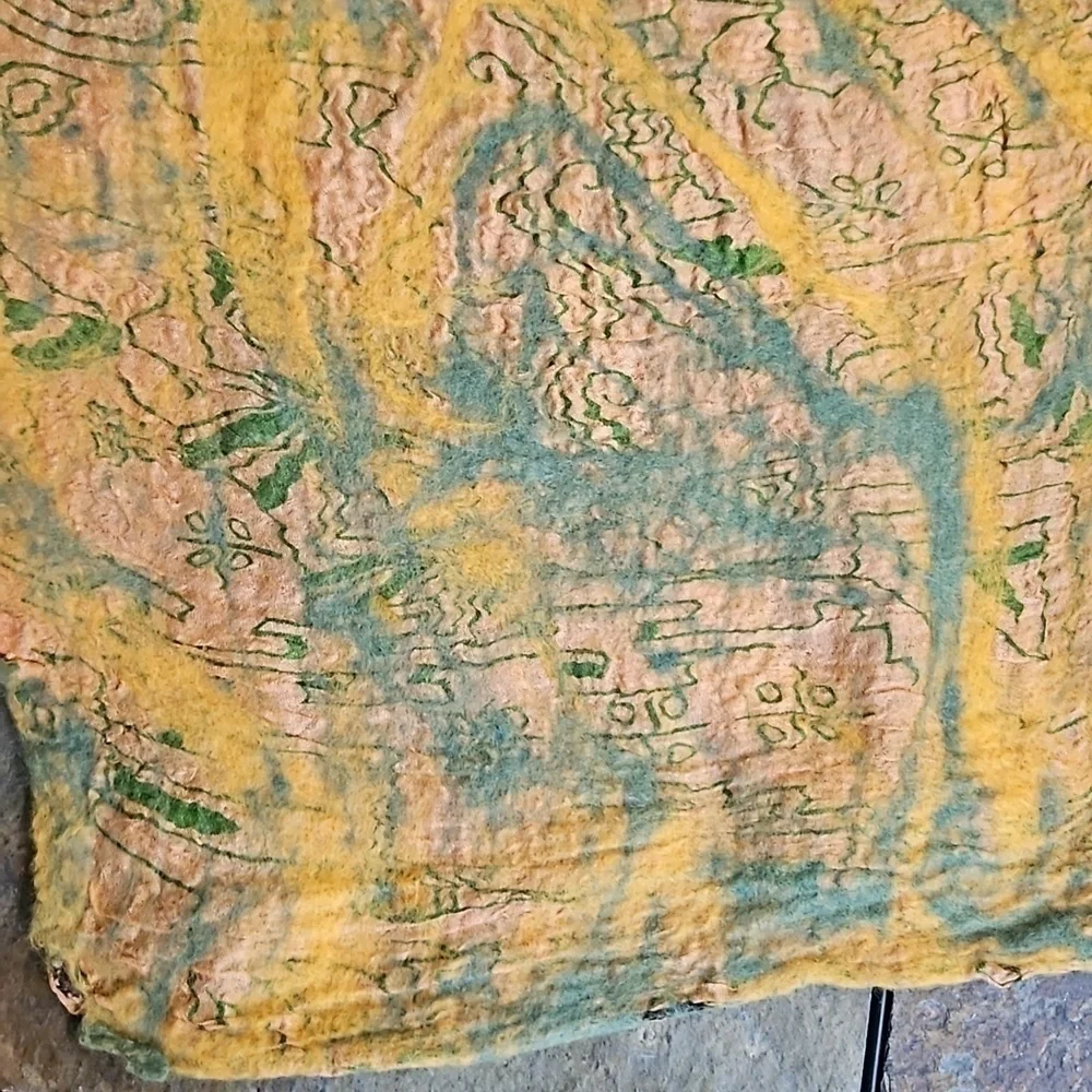 Scarf Handcrafted Wool and Silk New 69x12